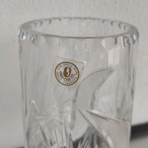 Handmade crystal vase new from Yugoslavia
