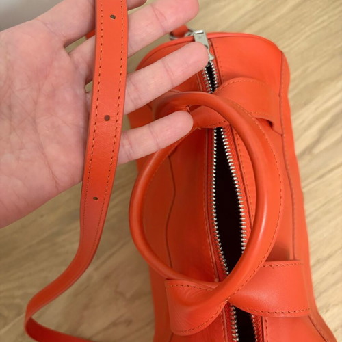 Leather bag new French finest quality orange handbag