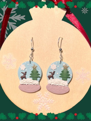 Handmade earrings new from steel and polymer clay
