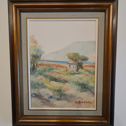 Painting M. Theofanis new with frame 57x47