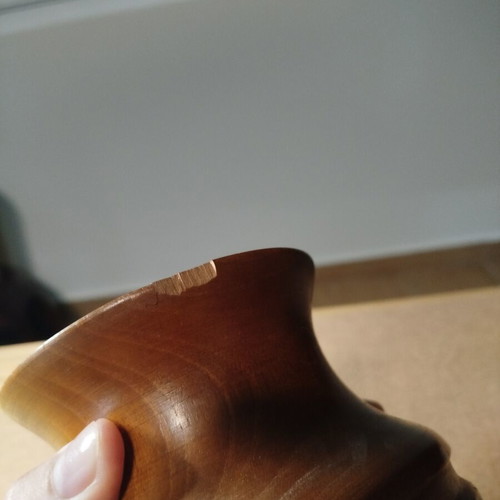 Wooden vase used, height 25 cm