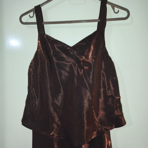 Vintage bronze metallic dress Gina Ritzi like new, made in Britain