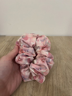 Scrunchie ροζ λουλουδάτο σαν καινούριο