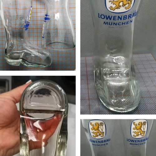 Löwenbräu boot-shaped collectible beer glasses like new