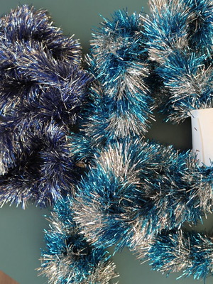 Christmas tree garlands new, set of 2, blue shades