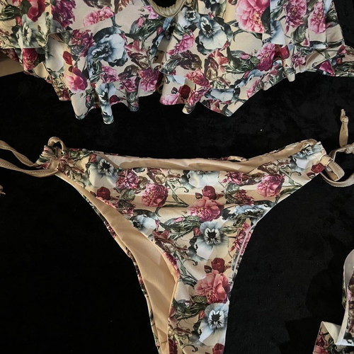 Jacqlyn swimsuit new with ribbon and decorative arm accessories