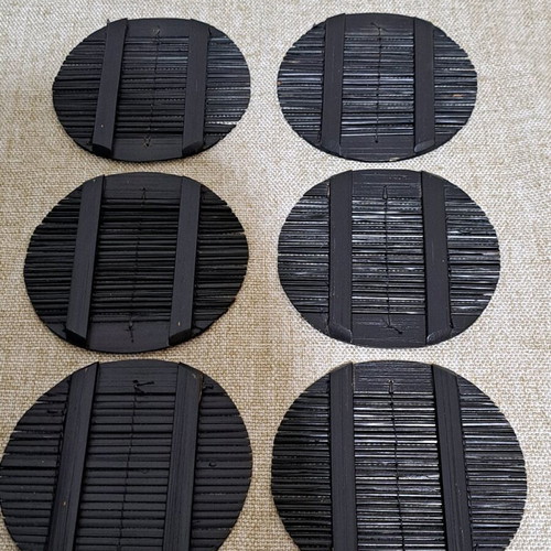 Wooden coasters used, set of 6, diameter 12cm