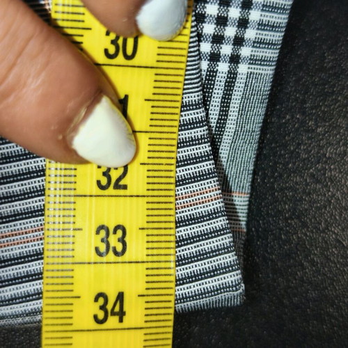 Lascana checked pants new, high-waisted, elastic, white and gray, small-medium