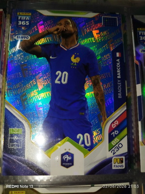 Κάρτα Panini Adrenalyn XL FIFA 365 2026 με Bradley Barcola μεταχειρισμένη