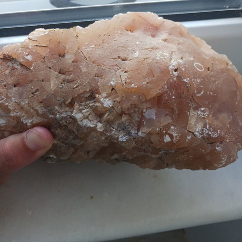 Aragonite mineral new, natural salmon pink crystal specimen
