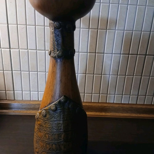Wooden ethnic decorative candlestick like new