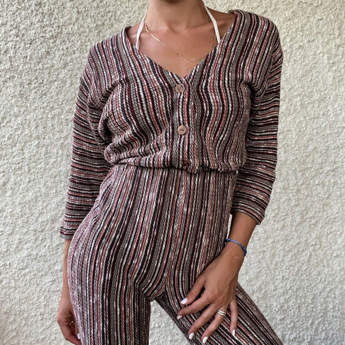 Pull & Bear striped women's jumpsuit like new, size S-XS