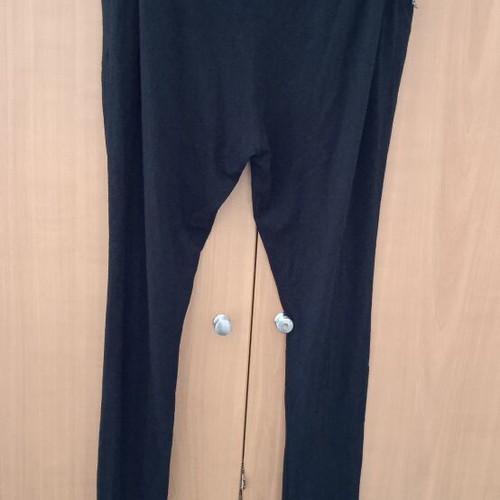 Leggings black used, soft viscose with pockets, size L