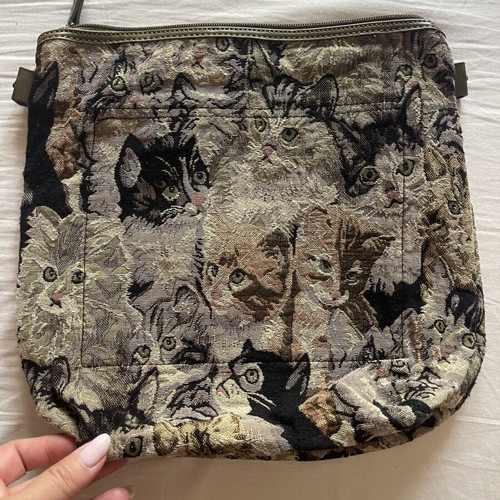 Vintage Axel Handbag Organizer with Cat Pattern, Like New