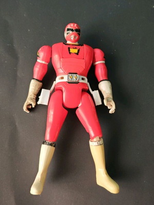 Bandai Power Rangers Turbo Red Ranger φιγούρα δράσης με αποσπώμενο κράνος, φθορά στο χρώμα