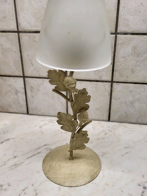 Metal candlestick like new with glass and holder for tealight