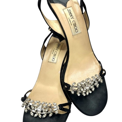 Jimmy Choo diamond satin heels size 40, black