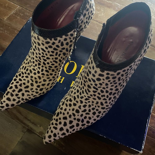 Cesare Paciotti ankle boots size 38.5 used, beige spotted