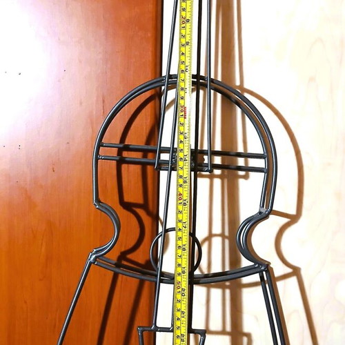 Decorative guitar candle holder, metal, 4 candles