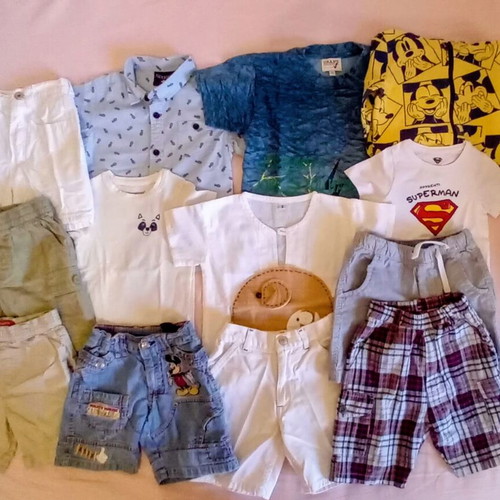Boys' summer clothes pack of 13, size 2-3, like new, includes Ralph Lauren shorts and Mickey Mouse sweatshirt