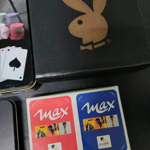 Collectible Playboy and Max playing cards and chips new