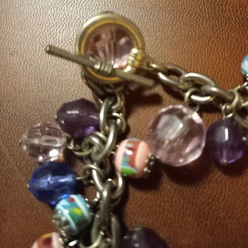 Beaded bracelet like new with colorful beads and toggle clasp