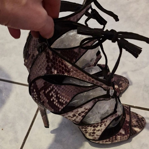 Zara snake print sandals, size 39, 11 cm heel