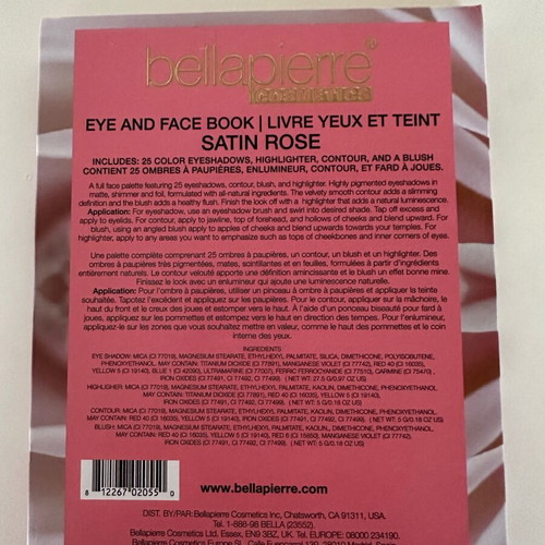 Bellapierre Satin Rose Eye and Face Book makeup palette like new