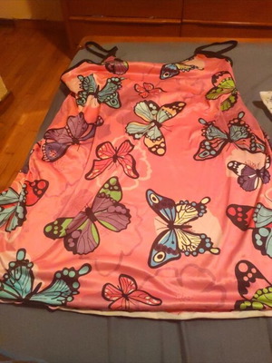 Pink nightgown with butterflies, like new, Shein XXL