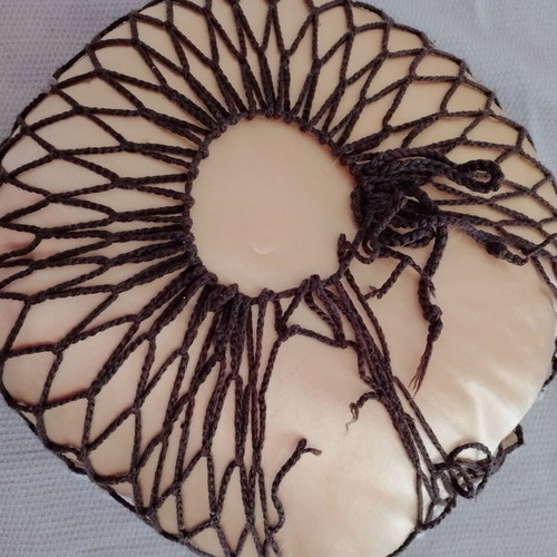 Handmade oval knitted pillow used 35x35cm