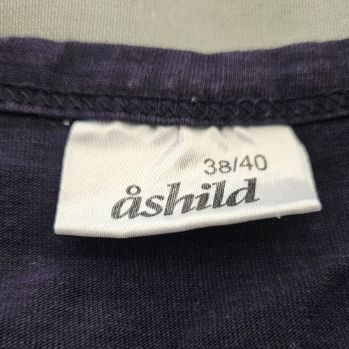 Åshild women's blouse M-L, dark navy blue with rhinestones, 100% cotton