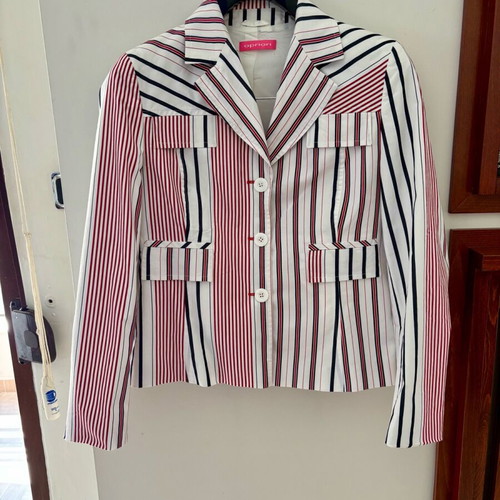Apriori blazer like new, size L, white and blue