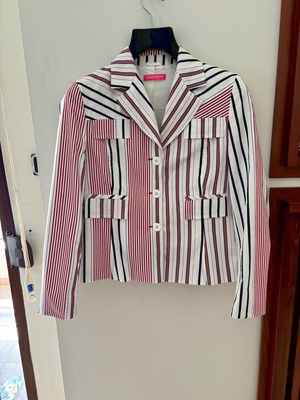 Apriori blazer like new, size L, white and blue