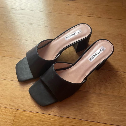 Black low heels new, size 38