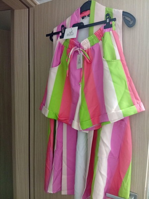 Melitea colorful tunic and shorts set one size new