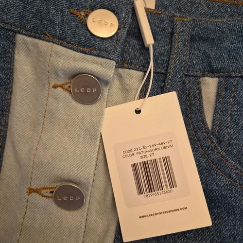 Les Coyotes de Paris Denim Patchwork Skirt W27, new with tags