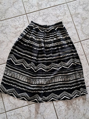 Midi skirt Pink Woman like new, black and white, size S
