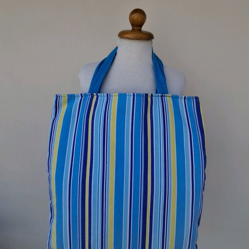 Beach bag like new, shoulder type, blue and yellow