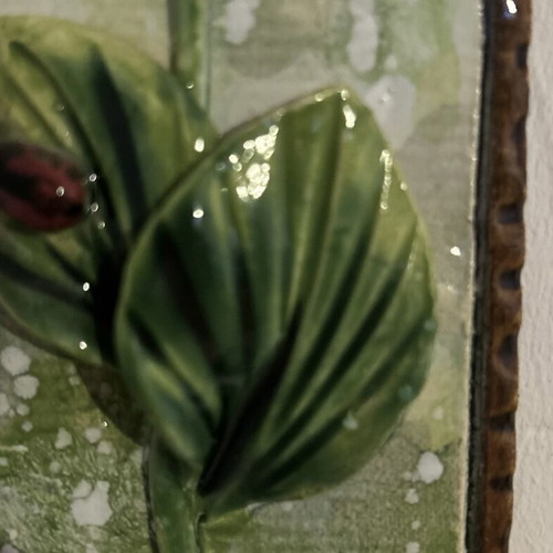 Ceramic panel new, handmade with sunflower design