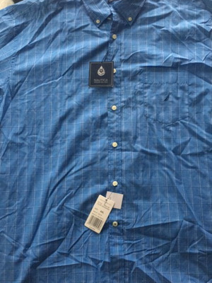 Nautica men's checked shirt new, blue, XXL-3XL