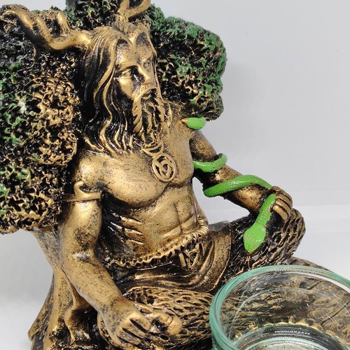 Collectible Cernunnos Candle Holder like new, resin, 14cm