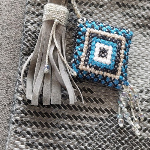 Handmade gray clutch bag from leatherette and velour new