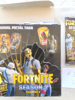 Fortnite Chapter 2 Season 2 Metal Tags Complete Box with 50 Sealed Packs