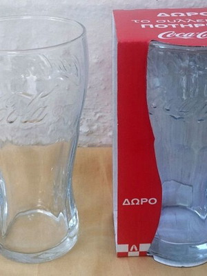 Coca-Cola συλλεκτικά ποτήρια από διάφανο γυαλί, σετ 4