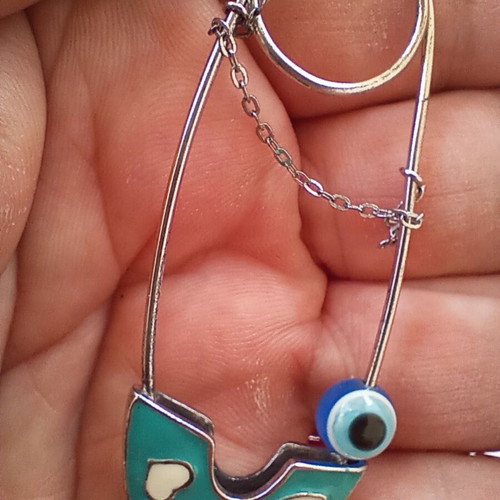 Silver 925 Handmade Brooch with Enamel like new