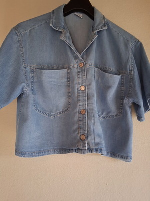 Zara denim shirt like new, turquoise, size 164 cm