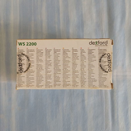 Dexford WS2200 Clock Weather Station used with outdoor sensor