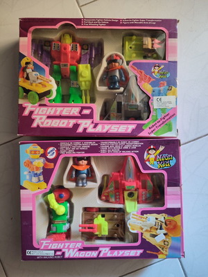 Neon Kid Fighter Wagon Playset винтидж, 2 части от 80-те употребявани