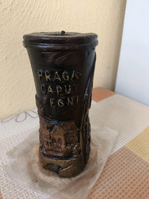 Candle from Prague Czechia like new, height about 20cm