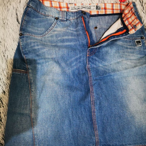 Killer Loop denim skirt like new with coral blouse gift